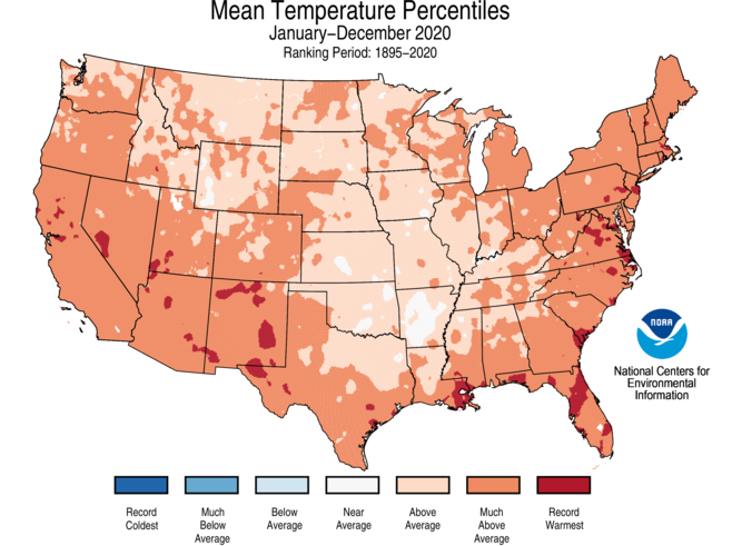 US 2020 temperature map