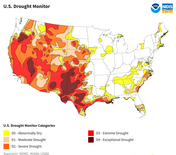 May 2022 US drought status