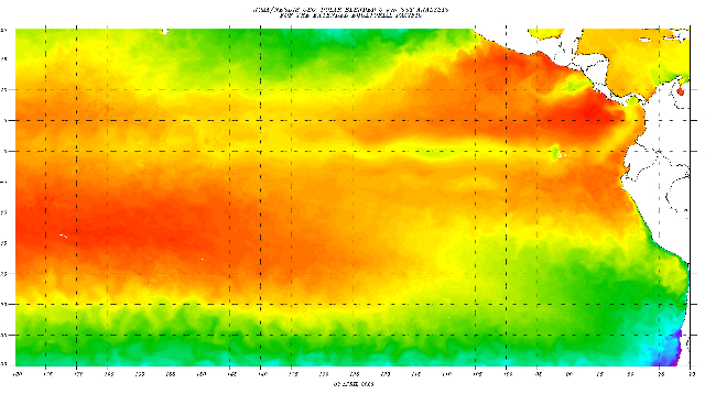 April 2023 Pacific sea surface temperatures
